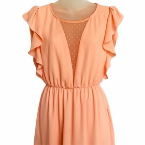 Alya Coral Knee Length Dress  - Medium